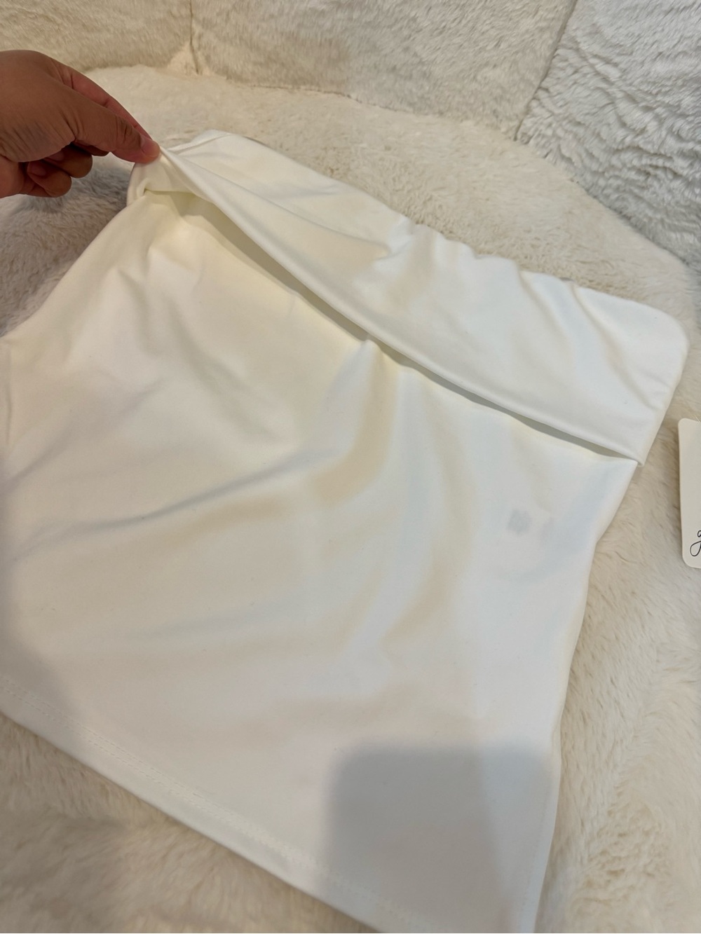 White Strapless Bandeau Top - Picture 3 of 3